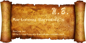 Martonosy Barnabás névjegykártya
